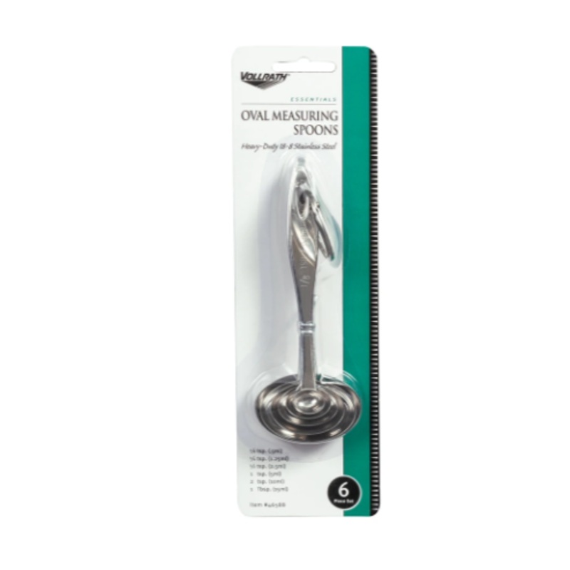 Vollrath 46588 6 Piece Oval Measuring Spoon Set - 1/8 Tsp - 1 Tbsp, 18 ga Stainless - 12ea/Case