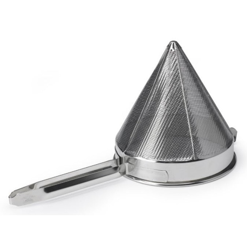 Vollrath 47166 Stainless Steel Fine Mesh China Cap Strainer with 8" dia. X 8" Deep Bowl and 10" Welded Loop Handle - 6/Case