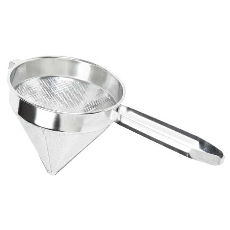 Vollrath 47167 Stainless Steel Fine Mesh China Cap Strainer with 9-3/4" dia. X 10" Deep Bowl and 10-1/4" Loop Handle - 6/Case