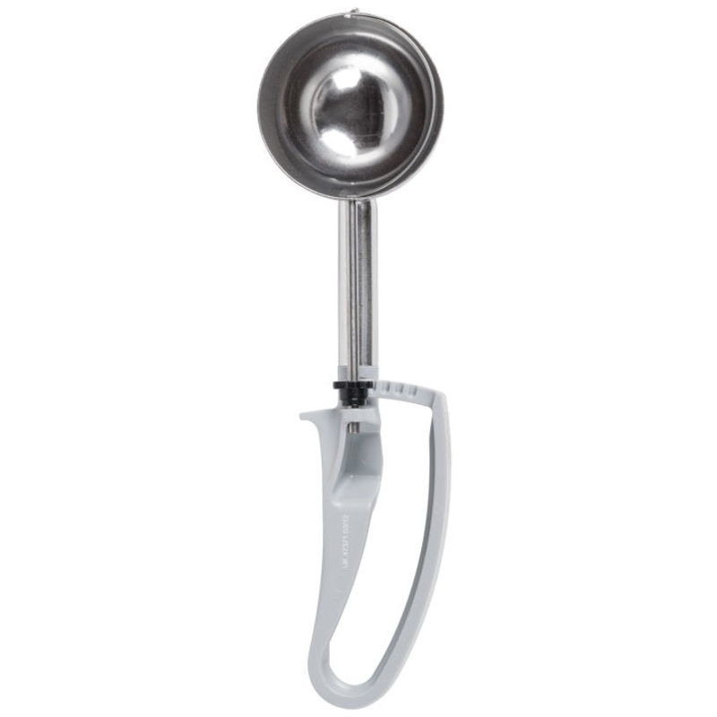 Vollrath 47371 Jacob's Pride Extended Length Disher with Gray Squeeze Handle 3.7 oz. - Size 8 - 12/Case