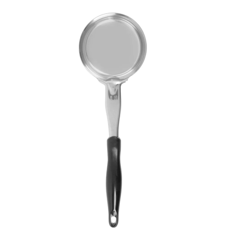 Vollrath 6433820 8 oz Round Solid Spoodle - Black Nylon Handle, Heavy-Duty, Stainless Steel - 12ea/Case