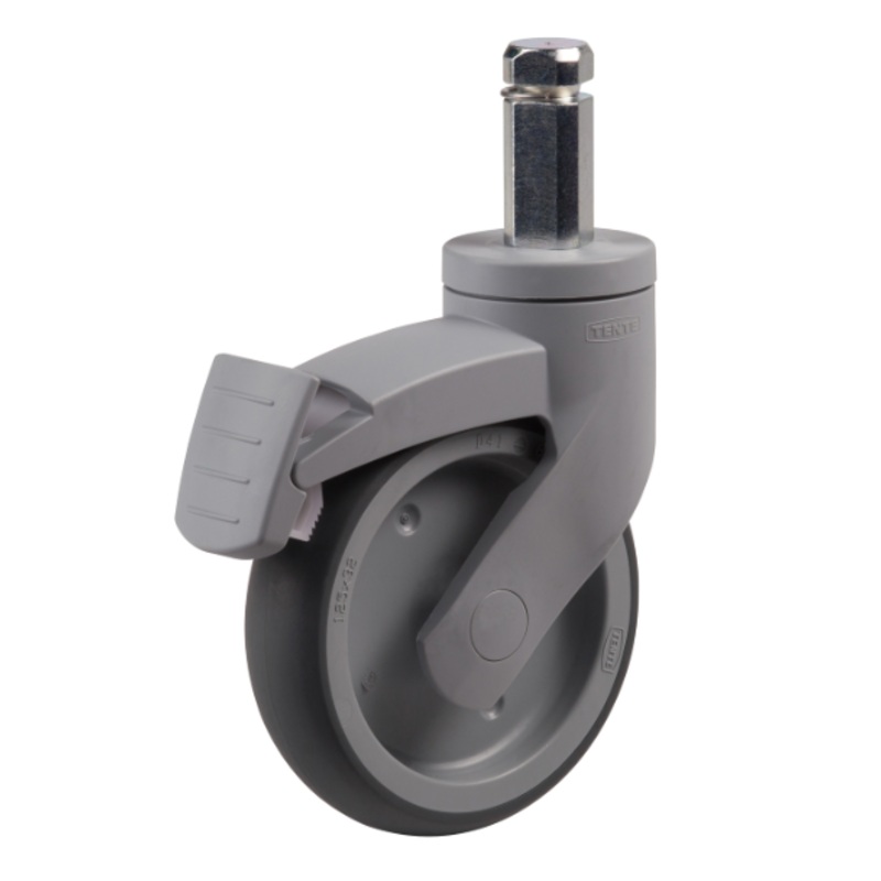 Cambro CPMCWB000 5" Locking Swivel Caster with Brake - Zinc - 2ea/Case
