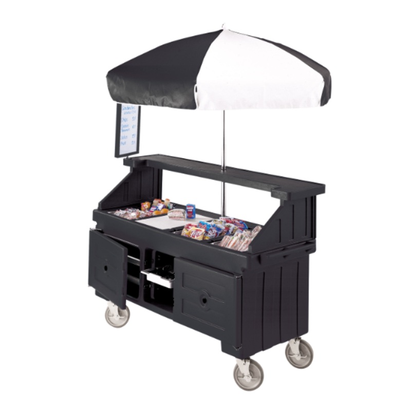 Cambro CVC724-110 Food Cart w/ Cover & Cutting Board, 74 1/4"L x 31 3/4"W x 94"H, Black