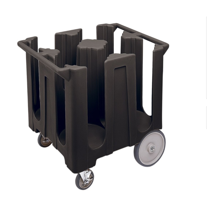 Cambro DC1225110 32 3/4" Mobile Dish Caddy w/ (4) Columns - Plastic, Black
