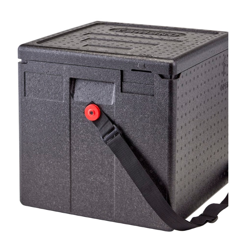 Cambro EPPMBWSTSW110 GoBox Insulated Milk Box - 10 7/10 gal w/ (1) Pan Capacity, Black