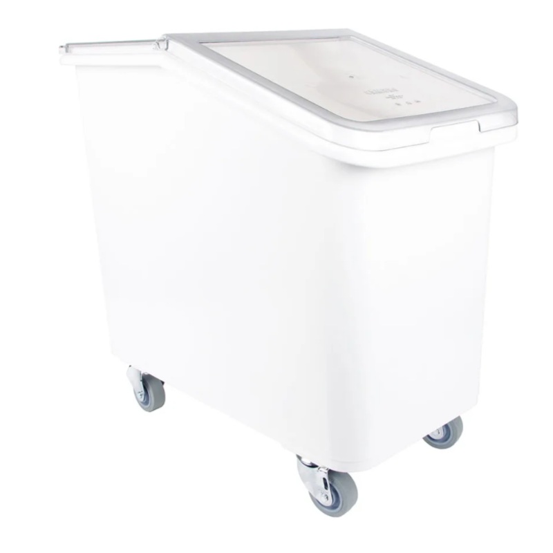 Cambro IBS27148 Mobile Ingredient Bin - 27 Gallon Capacity, Clear Cover/White Base