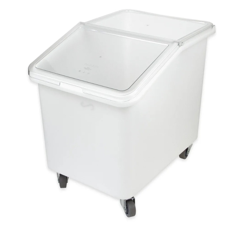 Cambro IBS37148 Mobile Ingredient Bin - 37 Gallon Capacity, Clear Cover/White Base