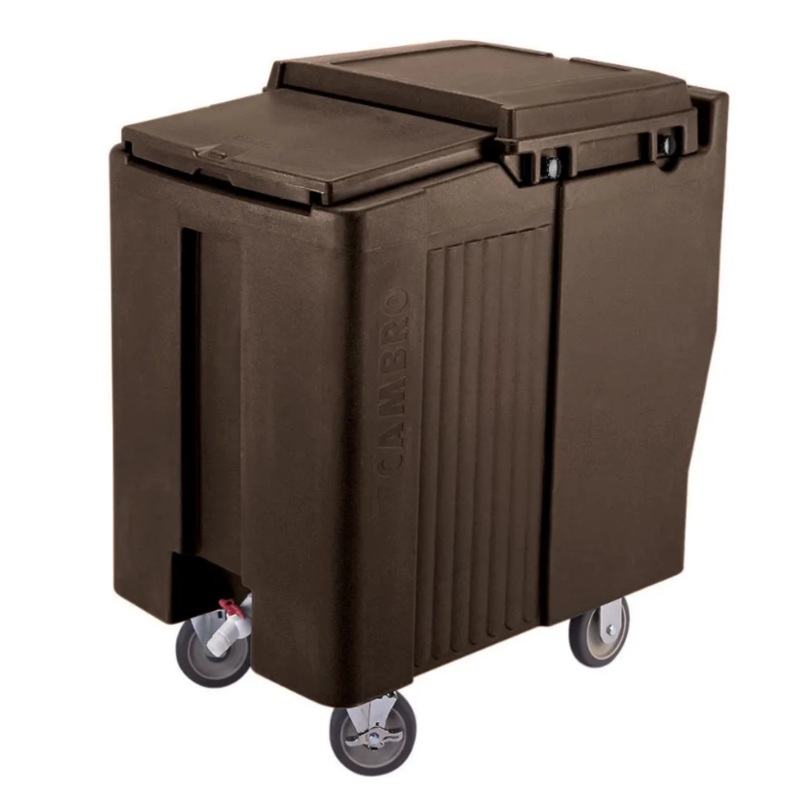 Cambro ICS125T131 125 lb Insulated Mobile Ice Caddy - Plastic, Dark Brown