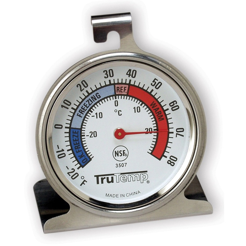 Taylor 3507FS Hanging or Standing Refrigerator / Freezer Thermometer with 2-1/2" Dial - (-20 to 80 Deg. F)