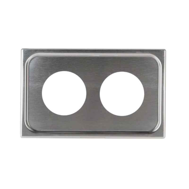 Vollrath 19190 Adaptor Plate - (2) 6 3/8" Holes, Stainless Steel - 4ea/Case
