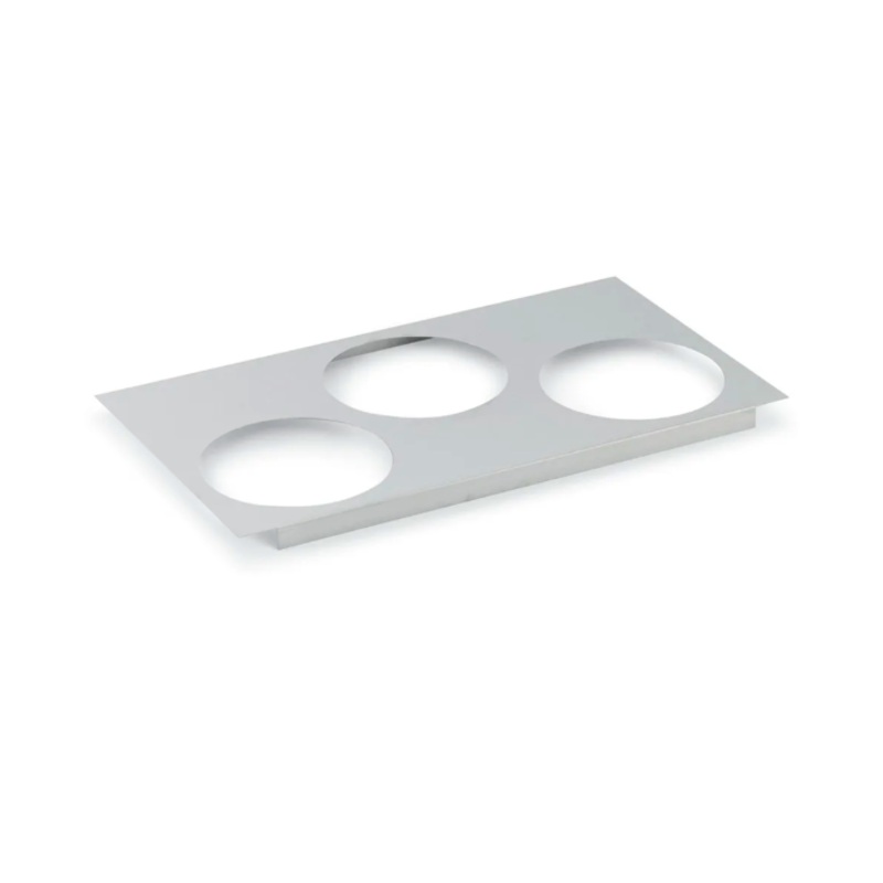Vollrath 19193 Adapter Plate - 4 7/8" (2) 6 3/8" Hole For Inset, Stainless - 4ea/Case