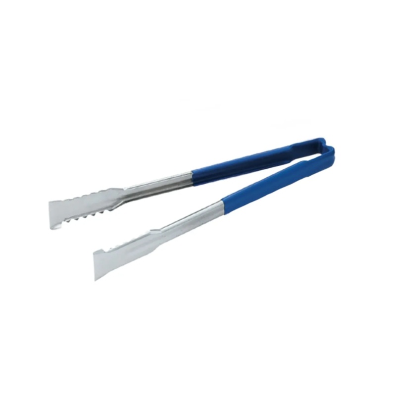 Vollrath 4790930 9 1/2"L Stainless Steel Utility Tongs - Blue - 12ea/Case