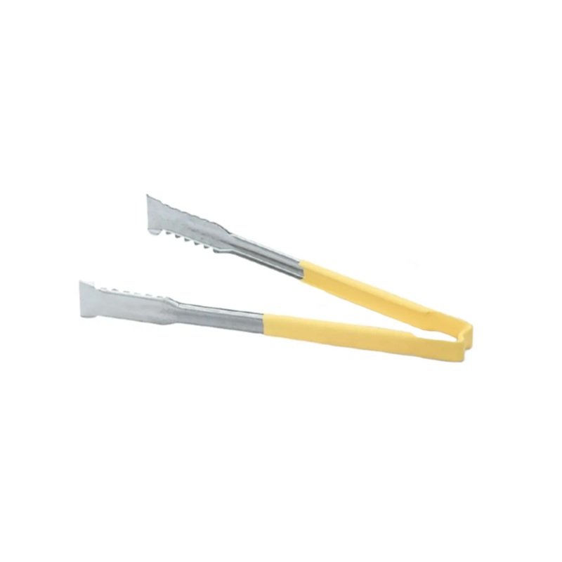 Vollrath 4790950 9 1/2"L Stainless Steel Utility Tongs - Yellow- 12ea/Case