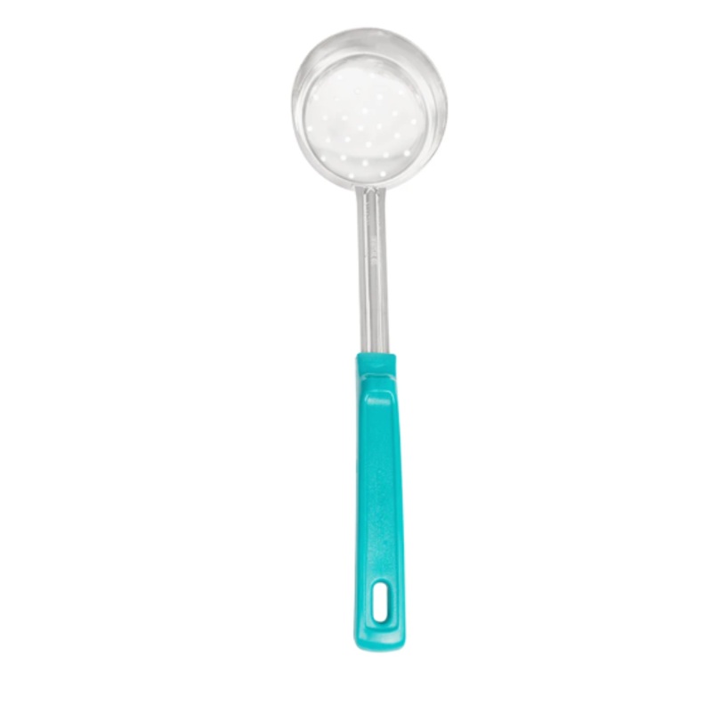 Vollrath 62175 6 oz Perforated Spoodle - Teal Poly Handle, Stainless - 12ea/Case