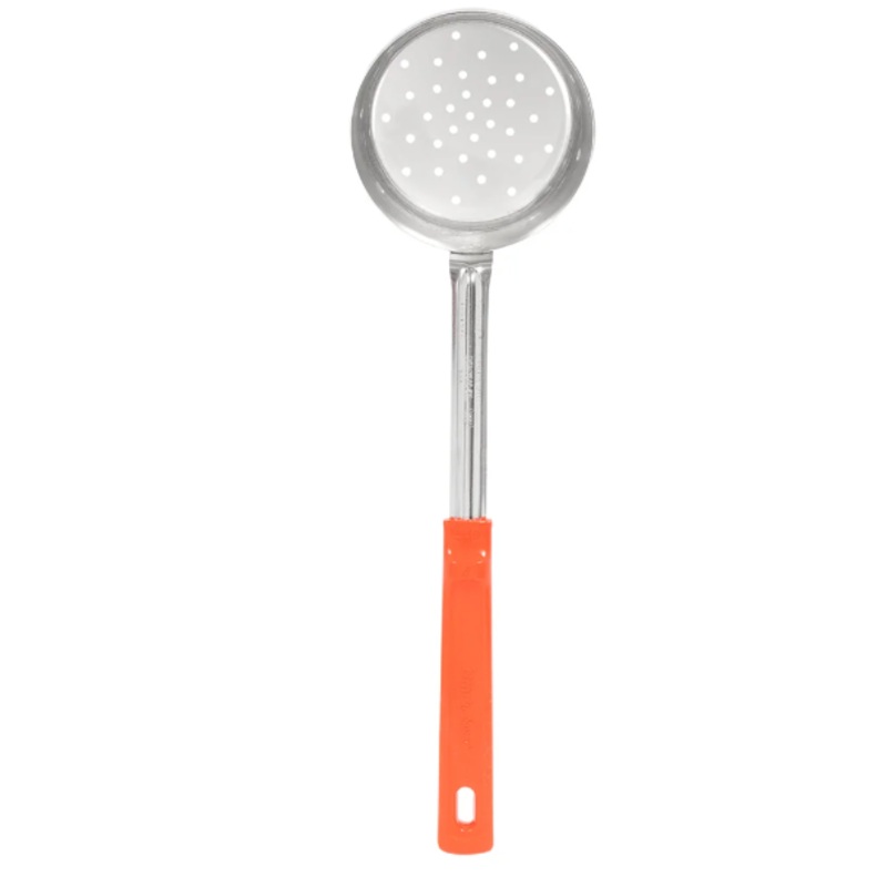Vollrath 62180 8 oz Perforated Spoodle - Orange Poly Handle, Stainless - 12ea/Case