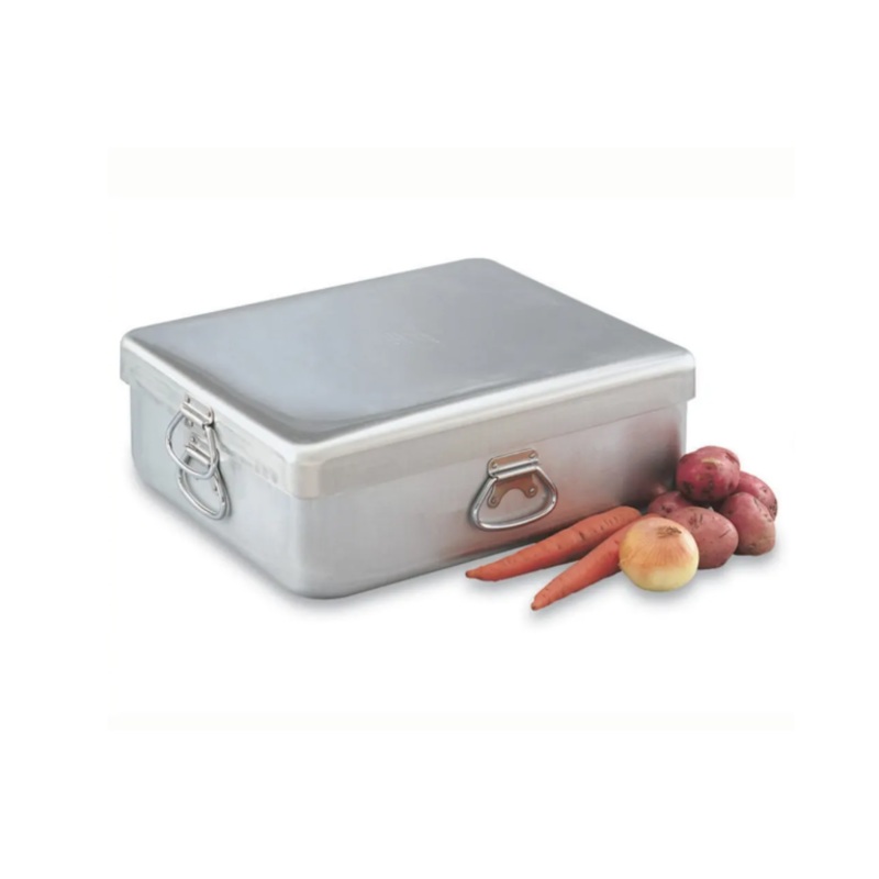 Vollrath 68390 42 qt Roasting Pan with Cover - Heavy-Duty, 21 5/8 x 18 1/8 x 9" Aluminum