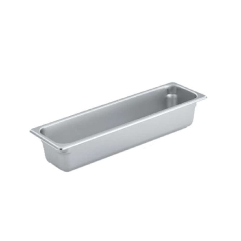 Vollrath S20064 1/2 Size Long 4" Deep Anti-Jam Flat Corner Stainless Steel Heavy-Duty Super Pan Steam Table / Hotel Pan, 5 1/4 qt Capacity - 6/Case