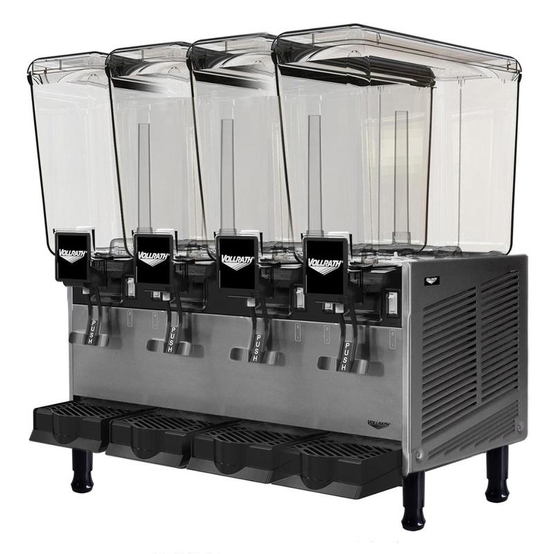 Vollrath VBBE4-37-F Premix Refrigerated Beverage Dispenser with (4) 5.28 gal. Bowls and Fountain Spray Circulation - 115v