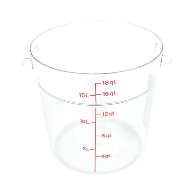 Cambro RFSCW18135 18 qt Camwear Round Storage Container - Clear - 6ea/Case