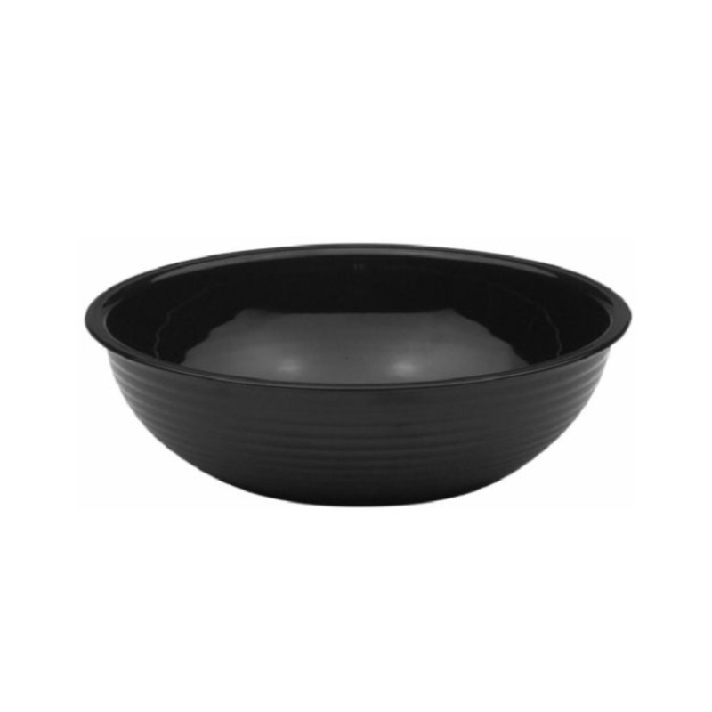 Cambro RSB15CW110 Black Camwear 11.2 Quart 15" Polycarbonate Round Ribbed Bowl