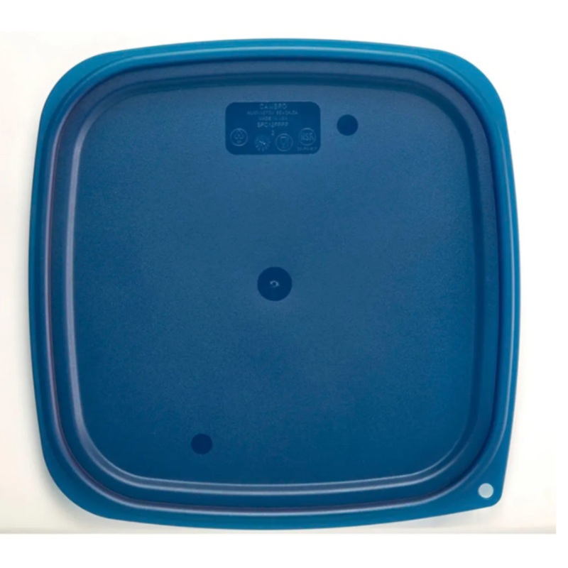 Cambro SFC12FPPP267 CamSquare FreshPro Cover for 12, 18 & 22 qt Containers, Polyethylene, Translucent Blue - 6ea/Case