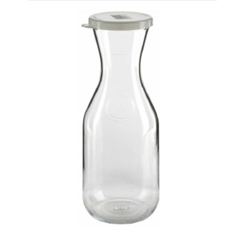 Cambro WW1000135 CamView Camliter 1 Liter Plastic Beverage Decanter with Lid