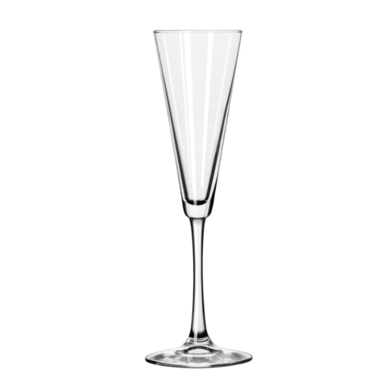 Libbey 7552 6 1/2 oz Vina Trumpet Flute Glass - Safedge Rim