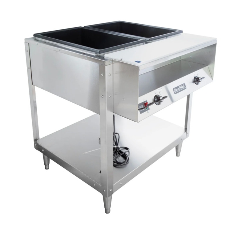 Vollrath 38102 32" Hot Food Table w/ (2) Wells & Cutting Board, 120v