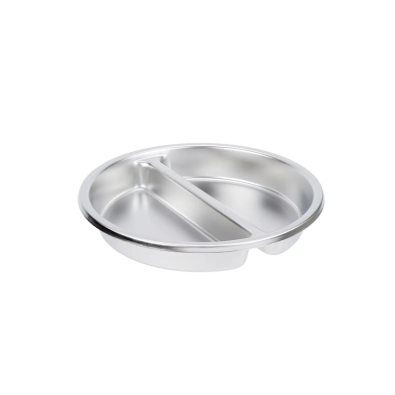 Vollrath 46861 5 1/5 qt Divided Round Food Pan - Stainless