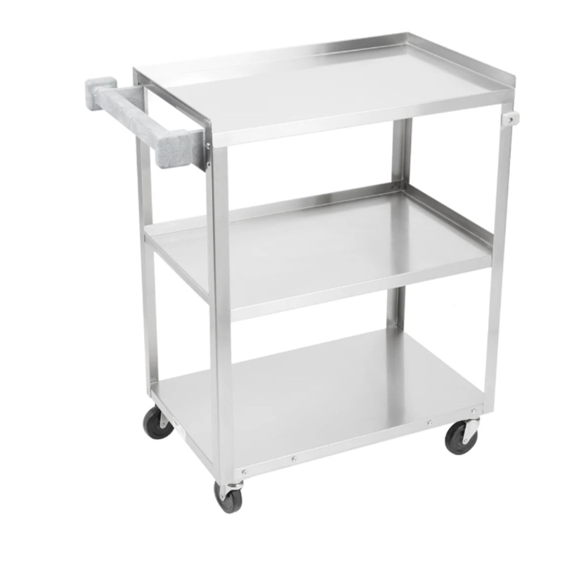 Vollrath 97120 3 Level Stainless Utility Cart w/ 300 lb Capacity, Raised Ledges