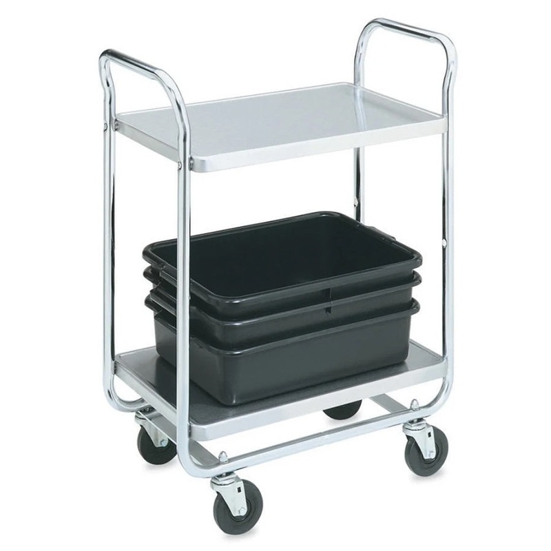 Vollrath 97160 Thrift-I-Cart 2 Shelf Utility Cart / Bus Cart 28"L x 16"W x 36"H - Chrome-Plated - 400 lb. Capacity