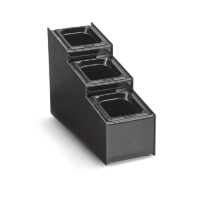 Vollrath CTCPAN3-6 Condiment Organizer w/ (3) Bins - Black