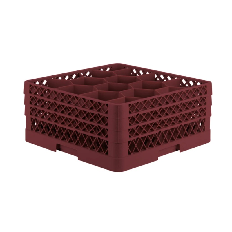 Vollrath TR18JJJ Rack Max Glass Rack w/ (12) Compartments - (3) Extenders, Burgundy - 2ea/Case