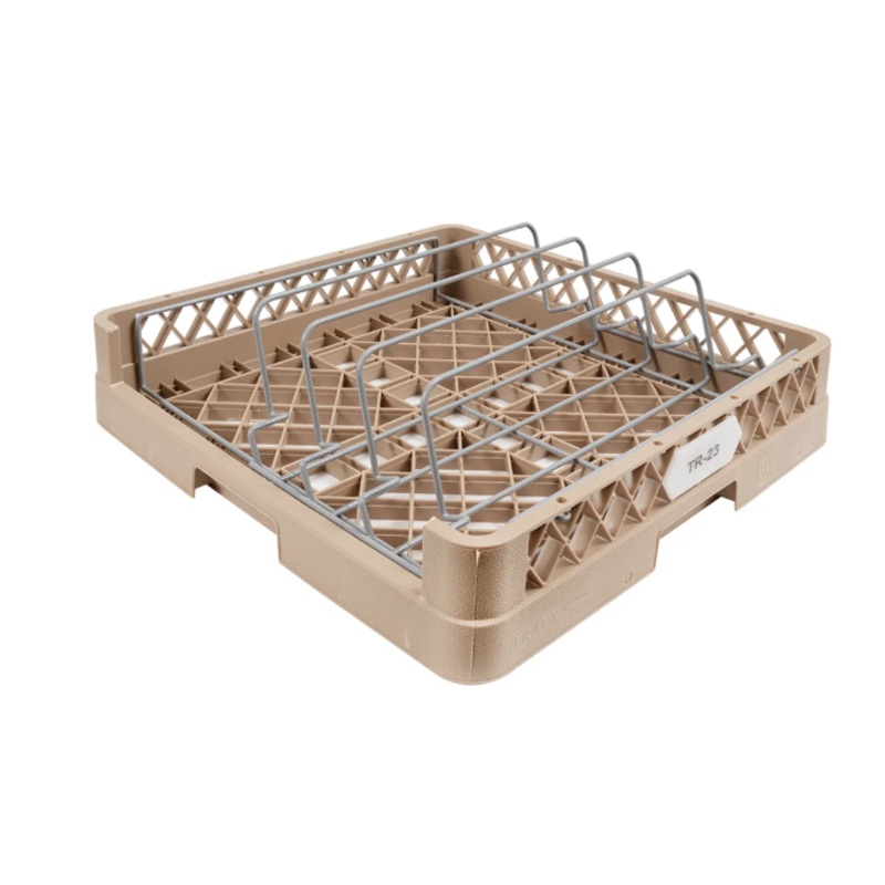 Vollrath TR23 Full-Size Dishwasher Sheet Pan Rack - Holds 3 Pans, Open End, Beige