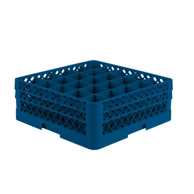 Vollrath TR6BB Rack-Master Glass Rack w/ (25) Compartments - (2) Extenders, Royal Blue - 2ea/Case