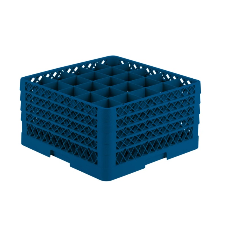 Vollrath TR6BBBB Rack-Master Glass Rack w/ (25) Compartments - (4) Extenders, Royal Blue - 2ea/Case