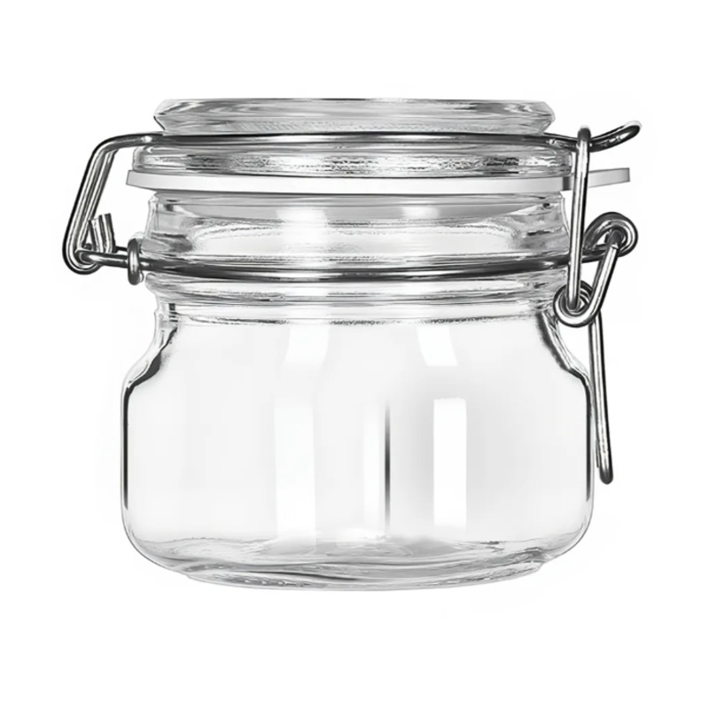 Libbey 17207223 6 3/4 oz Glass Jar - Clamp Lid, Large Opening, Rubber Seal