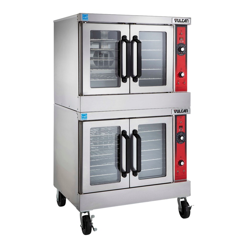 Vulcan VC44ED-240 Double-Deck Full Size Electric Convection Oven with Solid State Controls 40" - 240v