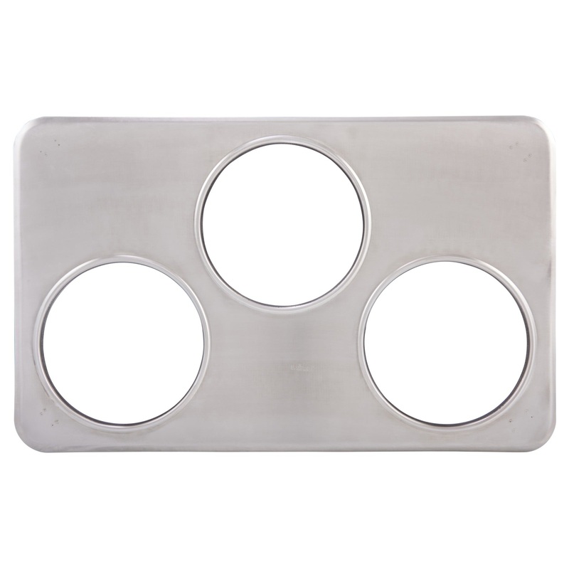 Winco ADP-666 Stainless Steel Steam Table Pan Adapter Plate 21"W x 13"D - Fits (3) 4 qt. Insets - 10/Case