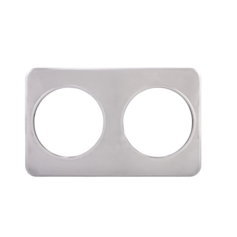 Winco ADP-808 Stainless Steel Steam Table Pan Adapter Plate 21"W x 13"D - Fits (2) 7 qt. Insets