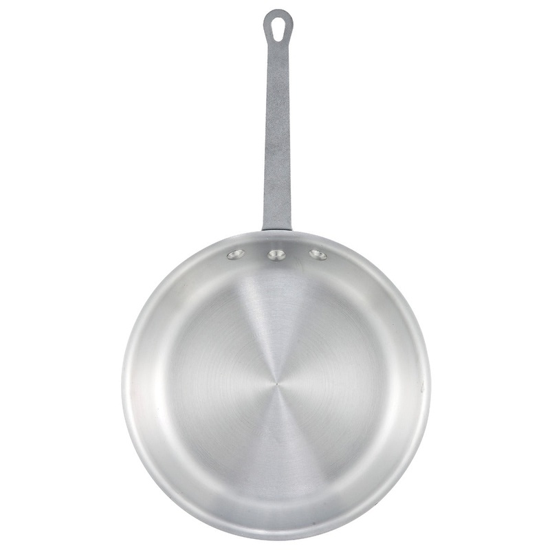 Winco AFP-10A Gladiator Aluminum Fry Pan with Natural Riveted Handle 10" - 6/Case