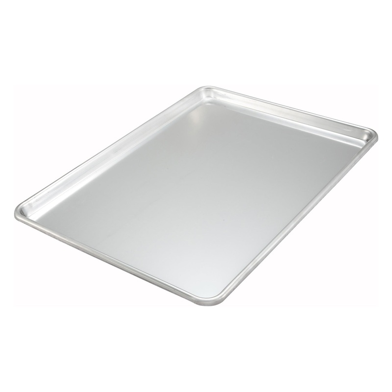 Winco ALXP-1200 12-Guage Heavy-Duty Aluminum Open Bead Rim Bun / Sheet Pan 26" x 18" - (1/1) Full Size - 12/Case