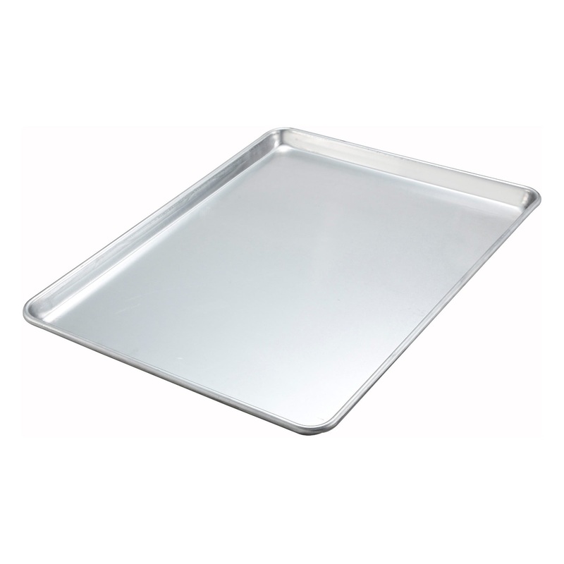 Winco ALXP-1622 19-Gauge Aluminum Closed Bead Rim Bun / Sheet Pan 22" x 16" - 2/3 Size - 12/Case
