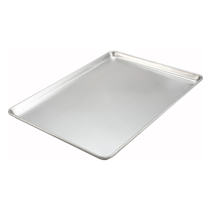 Winco ALXP-1826 18-Guage Aluminum Closed Bead Rim Bun / Sheet Pan - 26" x 18" - (1/1) Full Size - 12/Case