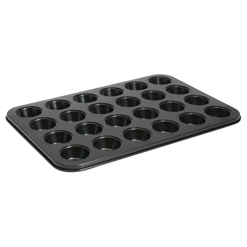 Winco AMF-24MNS Aluminum 24 Cup Mini Muffin Pan 13-3/4"L x 10-1/2"W - 1-1/2 oz. Capacity Per Cup - 12/Case