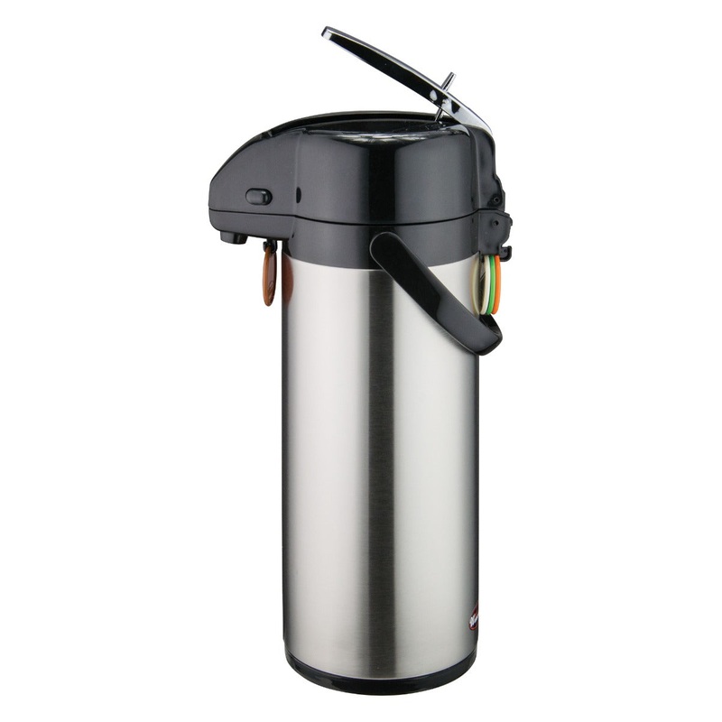 Winco APSK-730 Stainless Steel Lined Airpot with Lever Top 3-Liter