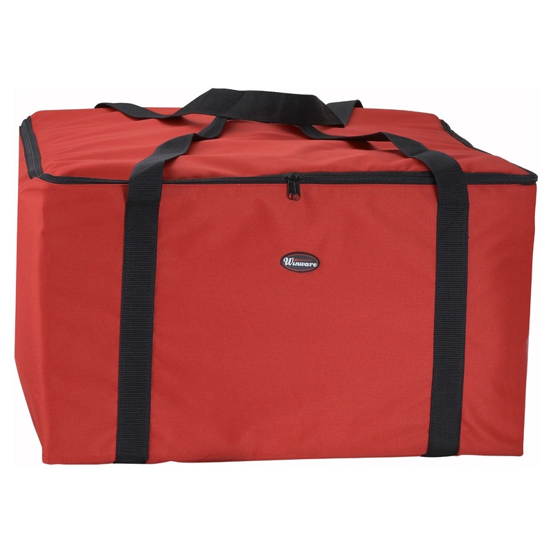 Winco BGDV-22 Insulated Food Delivery Bag 22" x 22" x 12"H - Red