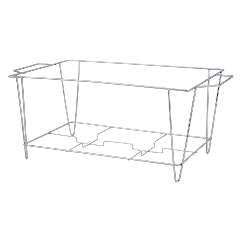 Winco C-3F Chrome Plated Wire Stand for Full Size Steam Pans with Supports for 2 Fuel Cans - 10/Case