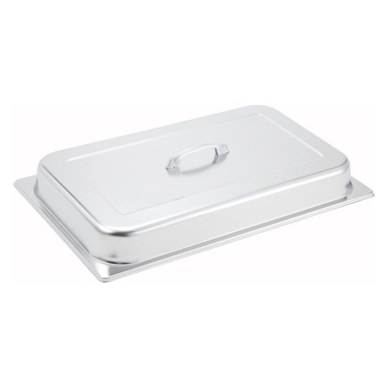 Winco C-DCF Stainless Steel Steam Table Food Pan Dome Cover with Center Handle - Full Size - 12/Case