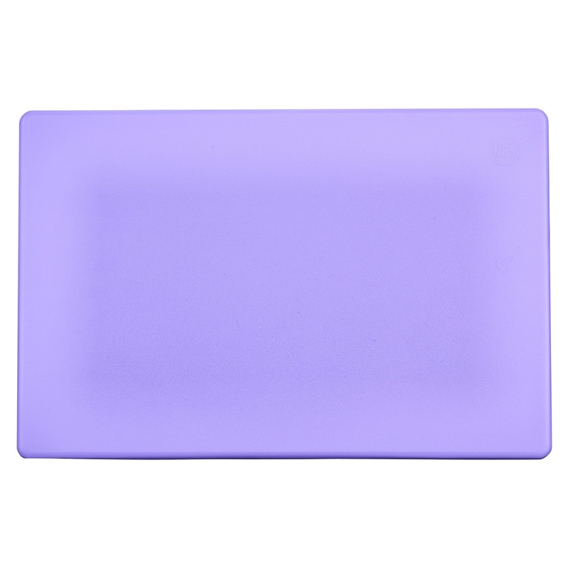 Winco CBPP-1218 Polypropylene HACCP Color Coding Allergen-Free Cutting Board 12" x 18" x 1/2" - Purple - 6/Case